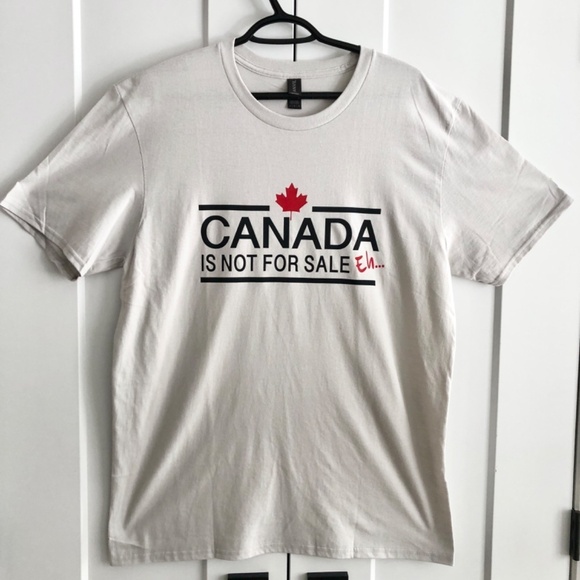 Canada Is Not For Sale‎ T Shirt, Canada Shirt With Maple Leaf, Gray, Mens L, NEW - Picture 2 of 8
